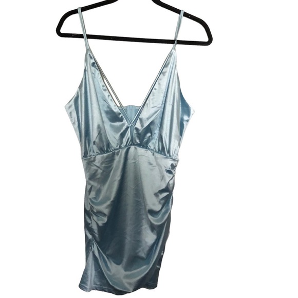 NWT Nordstrom Area Stars Metallic side ruching mini dress - Picture 6 of 6